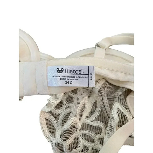 Wacoal Women's White Underwire Adjustable Lace Bra Size 34C - Picture 4 of 4